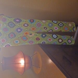 Crochet floral pants